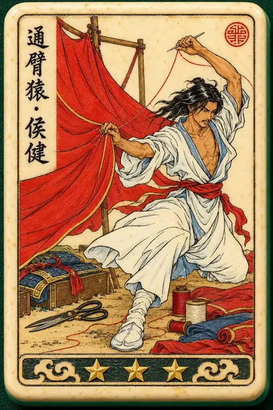 Hou Jian, Long-Armed Ape: hero flower tile portrait