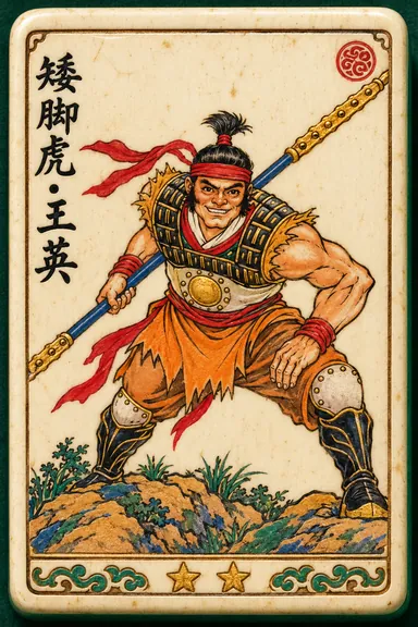 王英(矮腳虎)好漢花牌イラスト